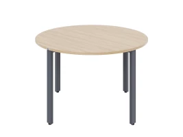 Круглый стол на П-образных опорах 1500x1500x750 RM186-15x15 Вяз Швейцарский светлый/Серый