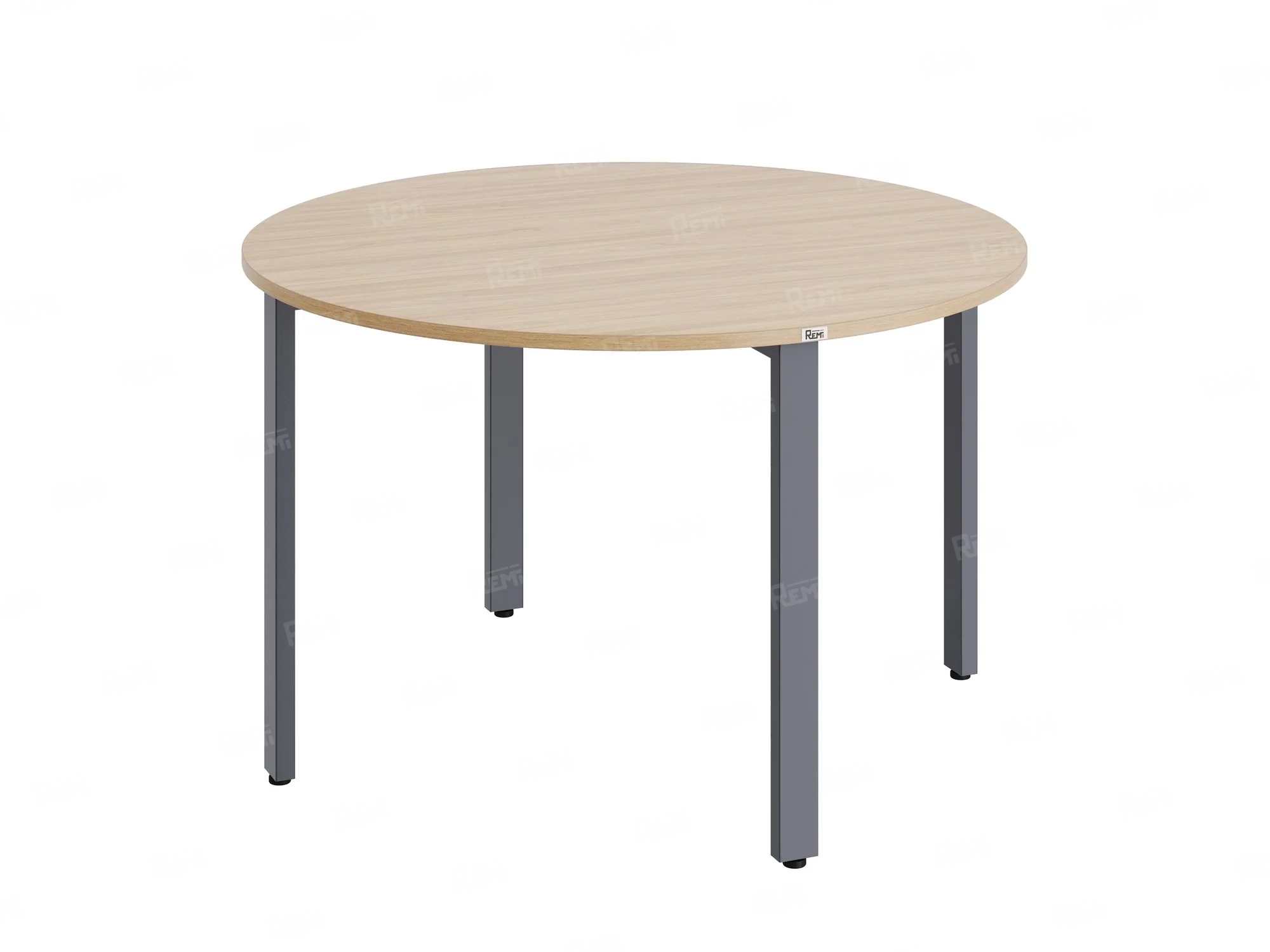 Круглый стол на П-образных опорах 1500x1500x750 RM186-15x15 Вяз Швейцарский светлый/Серый