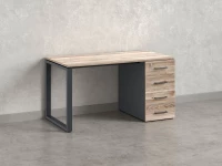 Стол прямой с тумбой на О-образных опоре, правый 1800x700x750 RM105-18x7 Дуб Маувелла/Серый