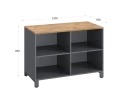 Стеллаж низкий, 4 ячейки 1200х600х850 RM145-12x6 Дуб Юстус/Серый