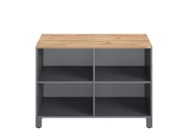 Стеллаж низкий, 4 ячейки 1200х600х850 RM145-12x6 Дуб Юстус/Серый