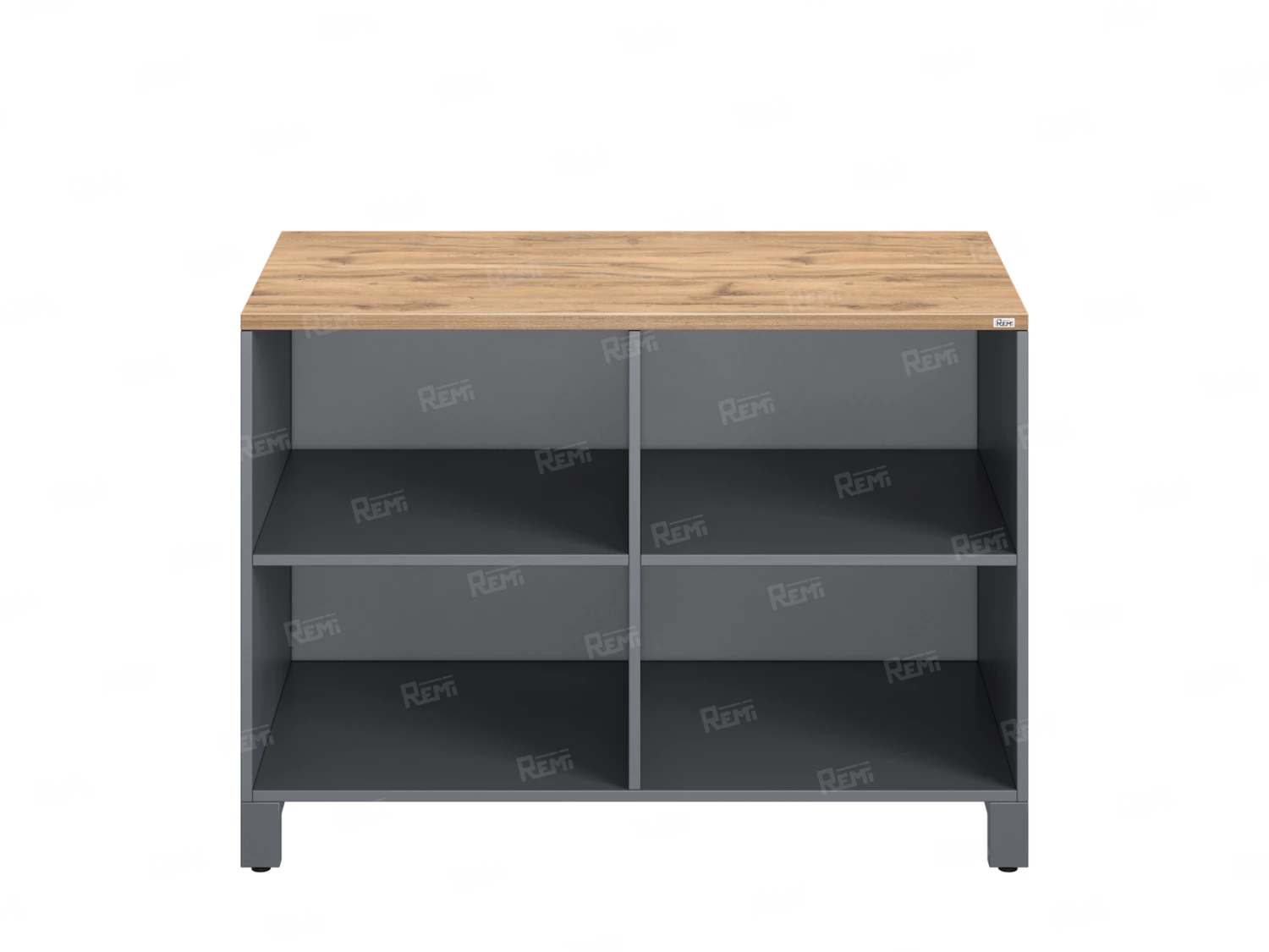 Стеллаж низкий, 4 ячейки 1200х600х850 RM145-12x6 Дуб Юстус/Серый