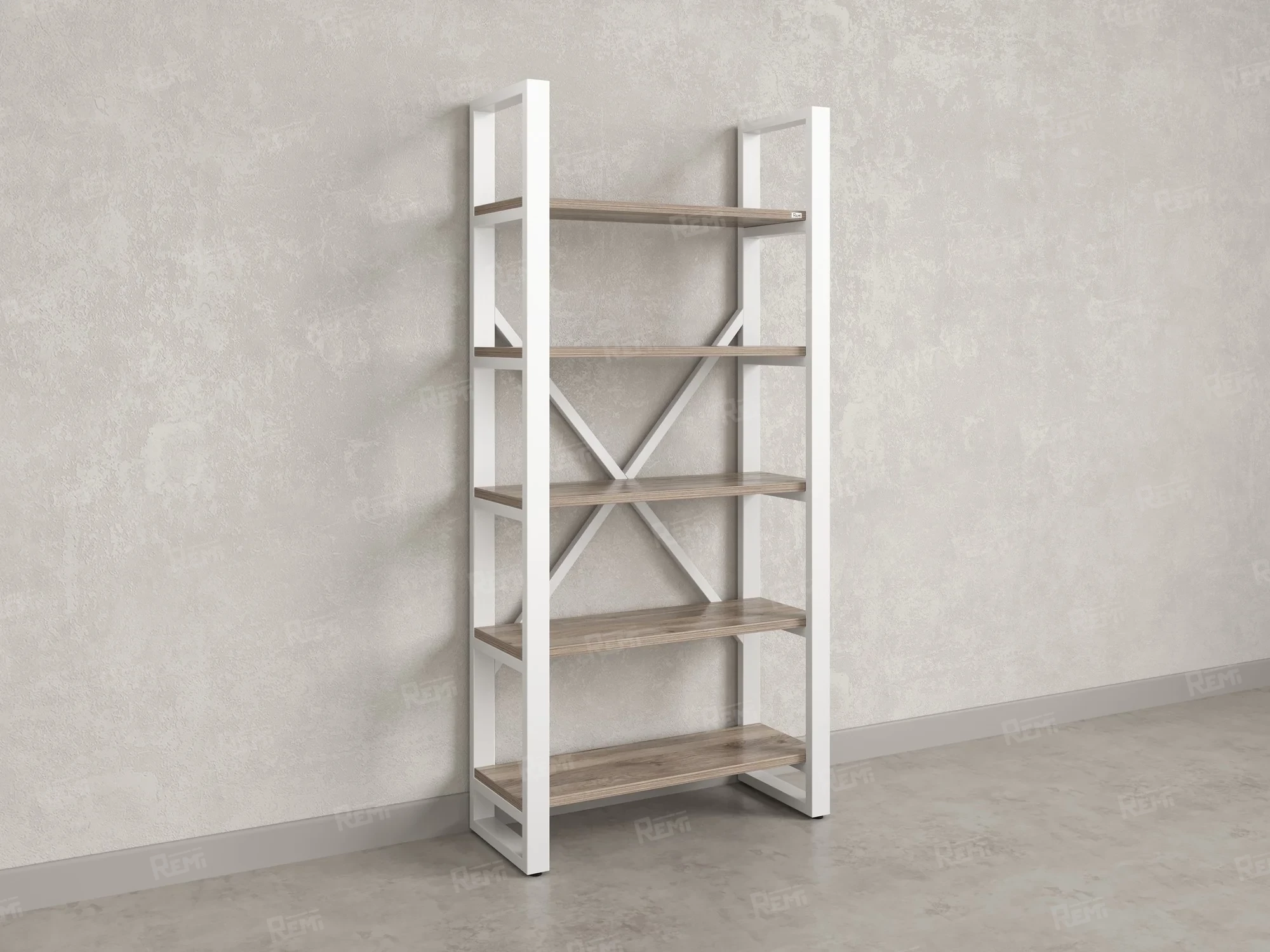 Стеллаж, 5 уровней 900x370x1920 RM130-90x37 Дуб Маувелла/Белый