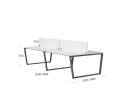 Бенч-система, 4 рабочих места, на U-образных опорах, 2 ЛДСП экранов 2000x1200x750 RM173-4-10x12 Белый/Серый