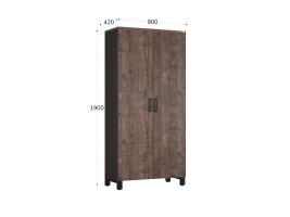 Шкаф распашной, 5 уровней 900x420x1900 RM152-90x41 Дуб Апрельский шоколад/Черный