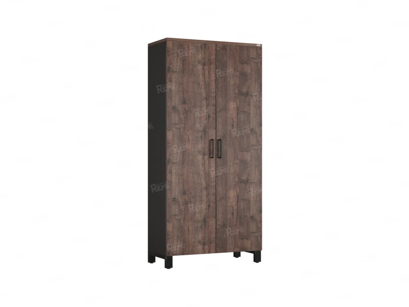 Шкаф распашной, 5 уровней 900x420x1900 RM152-90x41 Дуб Апрельский шоколад/Черный