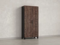 Шкаф распашной, 5 уровней 900x420x1900 RM152-90x41 Дуб Апрельский шоколад/Черный