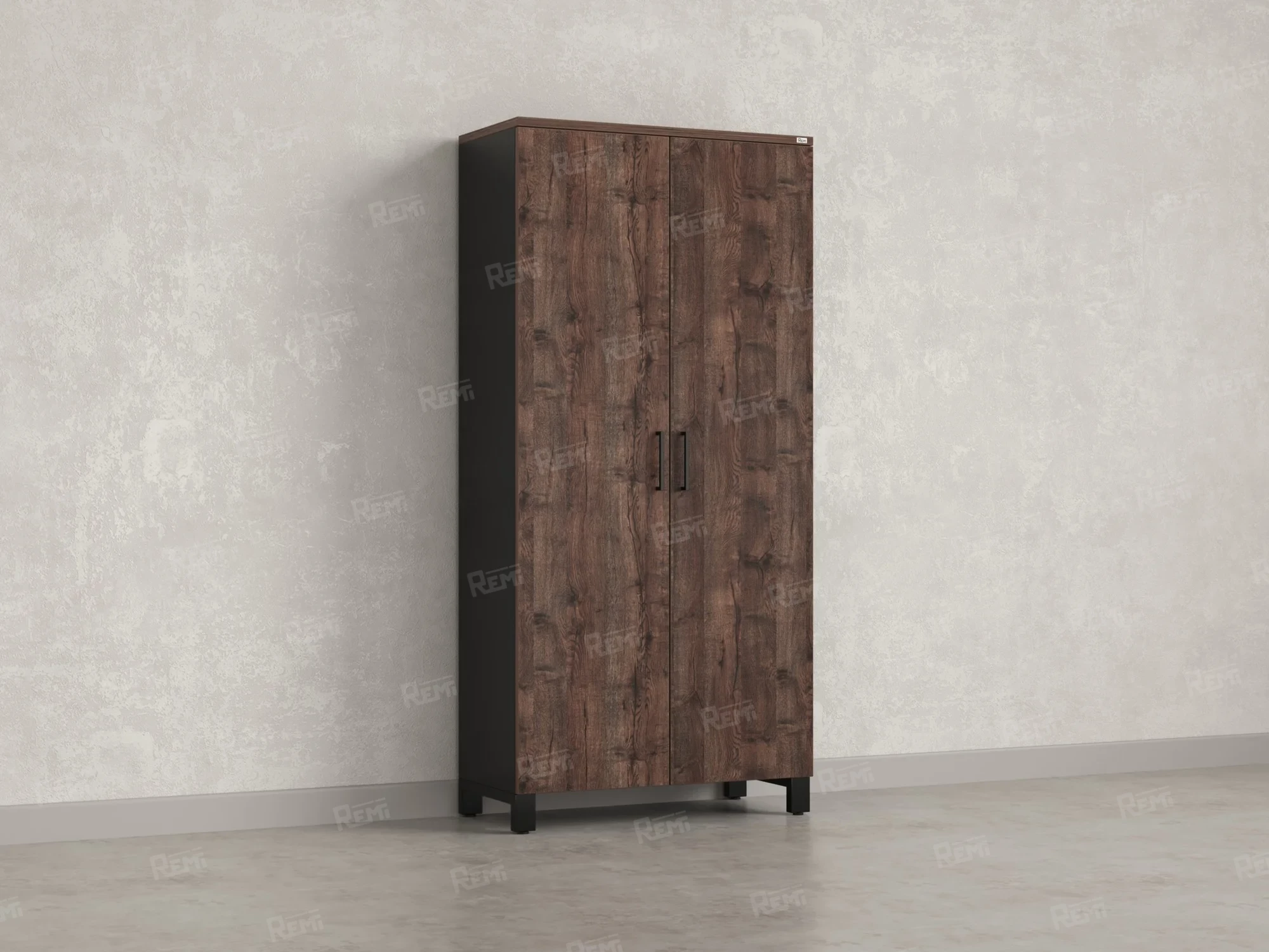Шкаф распашной, 5 уровней 900x420x1900 RM152-90x41 Дуб Апрельский шоколад/Черный