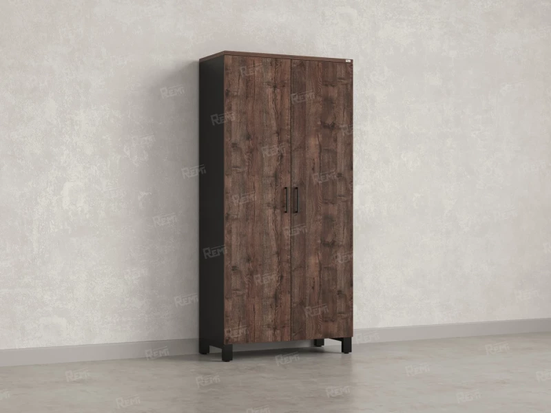 Шкаф распашной, 5 уровней 900x420x1900 RM152-90x41 Дуб Апрельский шоколад/Черный