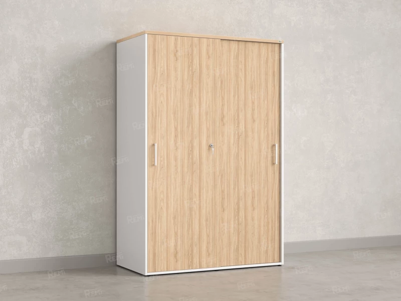 Шкаф-купе, регулируемые опоры, штанга, 1 полка 1200x600x1800 RM164-90x60 Вяз Швейцарский светлый/Белый