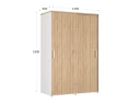 Шкаф-купе, регулируемые опоры, штанга, 1 полка 1200x600x1800 RM164-90x60 Вяз Швейцарский светлый/Белый