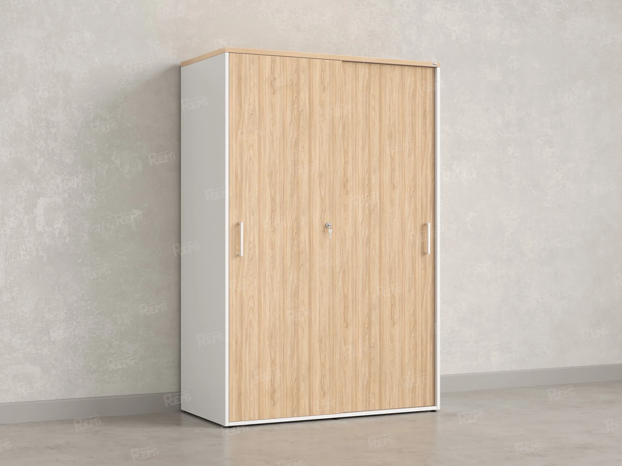 Шкаф-купе, регулируемые опоры, штанга, 1 полка 1200x600x1800 RM164-90x60 Вяз Швейцарский светлый/Белый