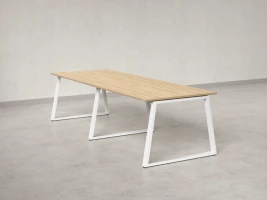 Cтол для переговоров, на A-обазном каркасе 2200x1450x750 RM083-220x145 Вяз Швейцарский светлый/Белый
