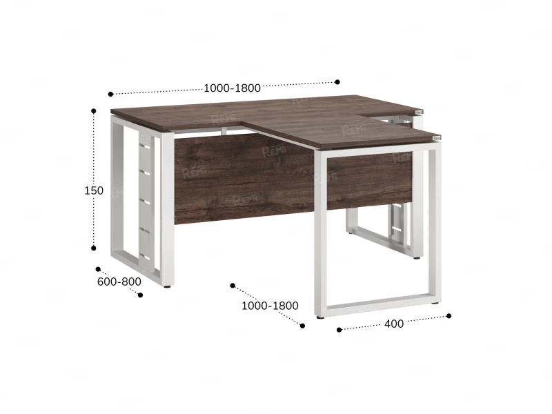 Стол с брифингом с парящей столешницей на О-образных опорах с экраном ЛДСП RM045-12x7 1200x1900x750 Дуб Апрельский шоколад/Белый