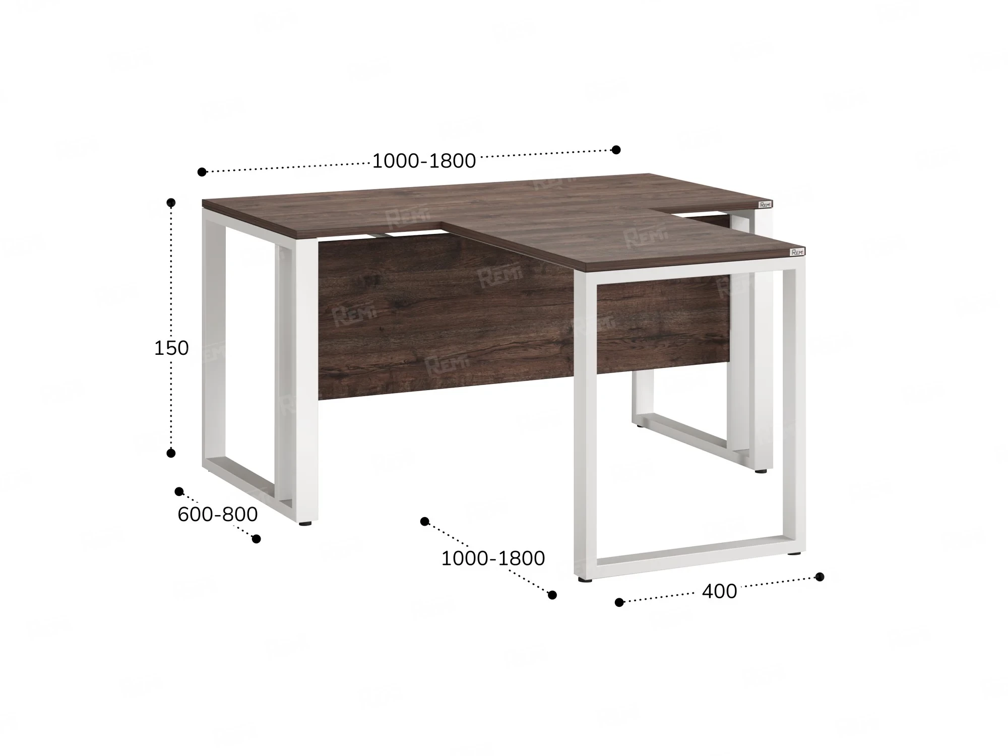 Стол с брифингом на О-образных опорах с экраном ЛДСП RM046-14x9 1400x2300x750 Дуб Апрельский шоколад/Белый