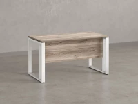 Стол прямой на О-образных опорах с экраном ЛДСП 1800x900x750 RM041-18x9 Дуб Маувелла/Белый