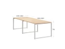 Cтол для переговоров, на О-обазном каркасе 2100x1200x750 RM081-210x120 Вяз Швейцарский светлый/Белый
