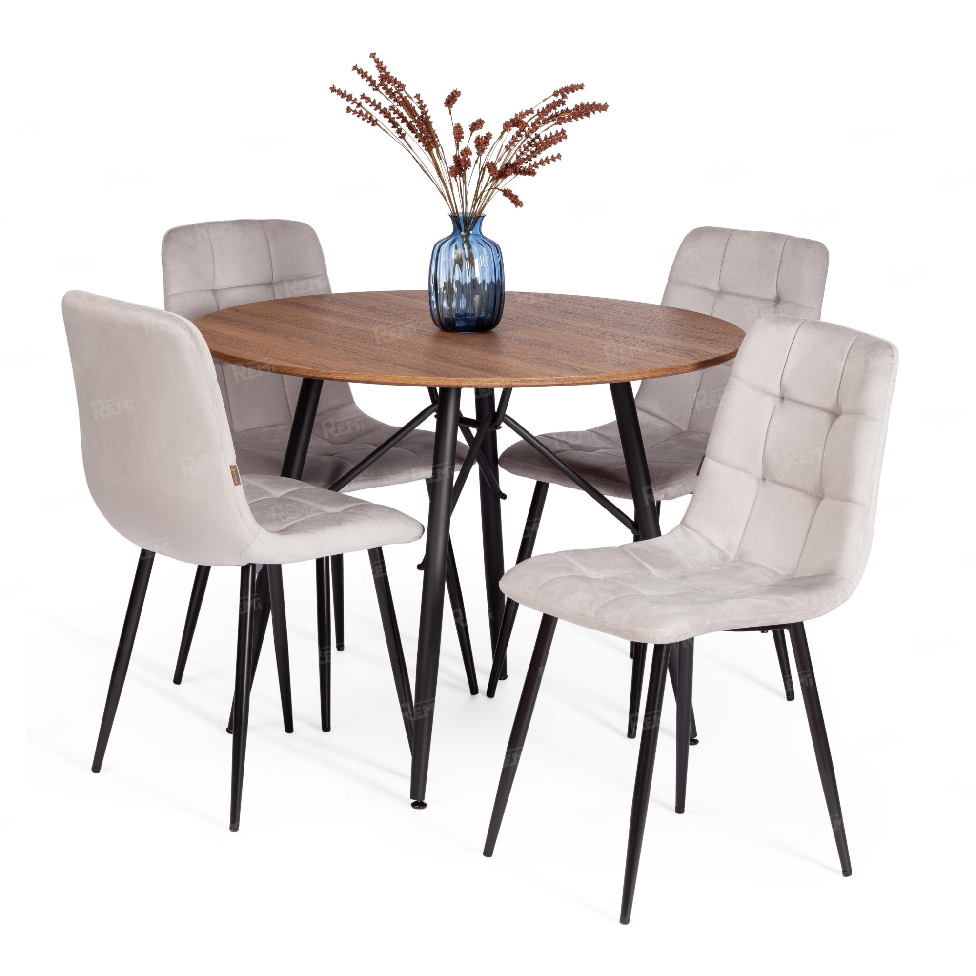 Стул CHILLY (mod. JSC-220) Светло-серый/Черный, Велюр (арт. 24280)