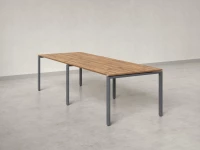 Cтол для переговоров, на П-образном каркасе 2500x1450x750 RM080-250x145 Дуб Юстус/Серый