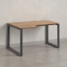 Стол угловой, О-опора, левый 1400x800/1000x750, RM055-14x8-10 Дуб Юстус/Серый