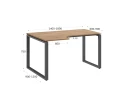 Стол угловой, О-опора, левый 1400x800/1000x750, RM055-14x8-10 Дуб Юстус/Серый