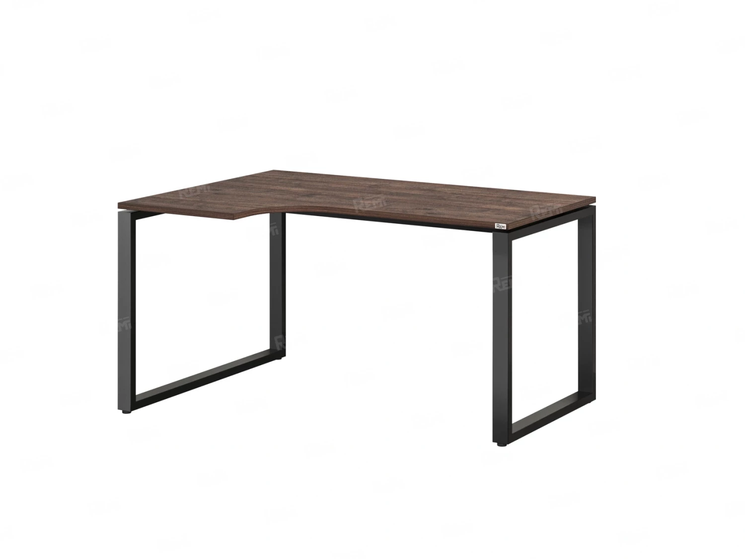 Стол угловой, О-опора, левый 1800x700/900x750, RM055-18x7-9 Дуб Апрельский шоколад/Черный