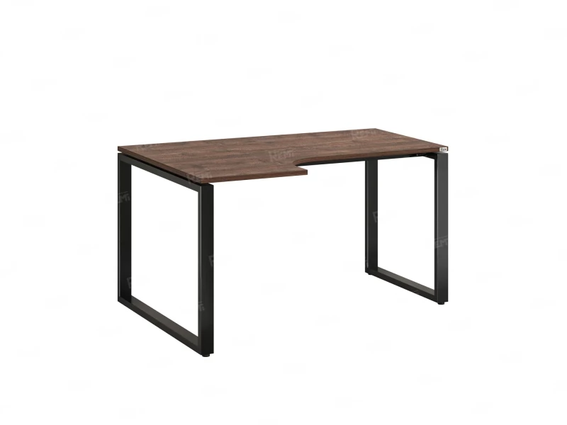 Стол угловой, О-опора, левый 1800x700/900x750, RM055-18x7-9 Дуб Апрельский шоколад/Черный