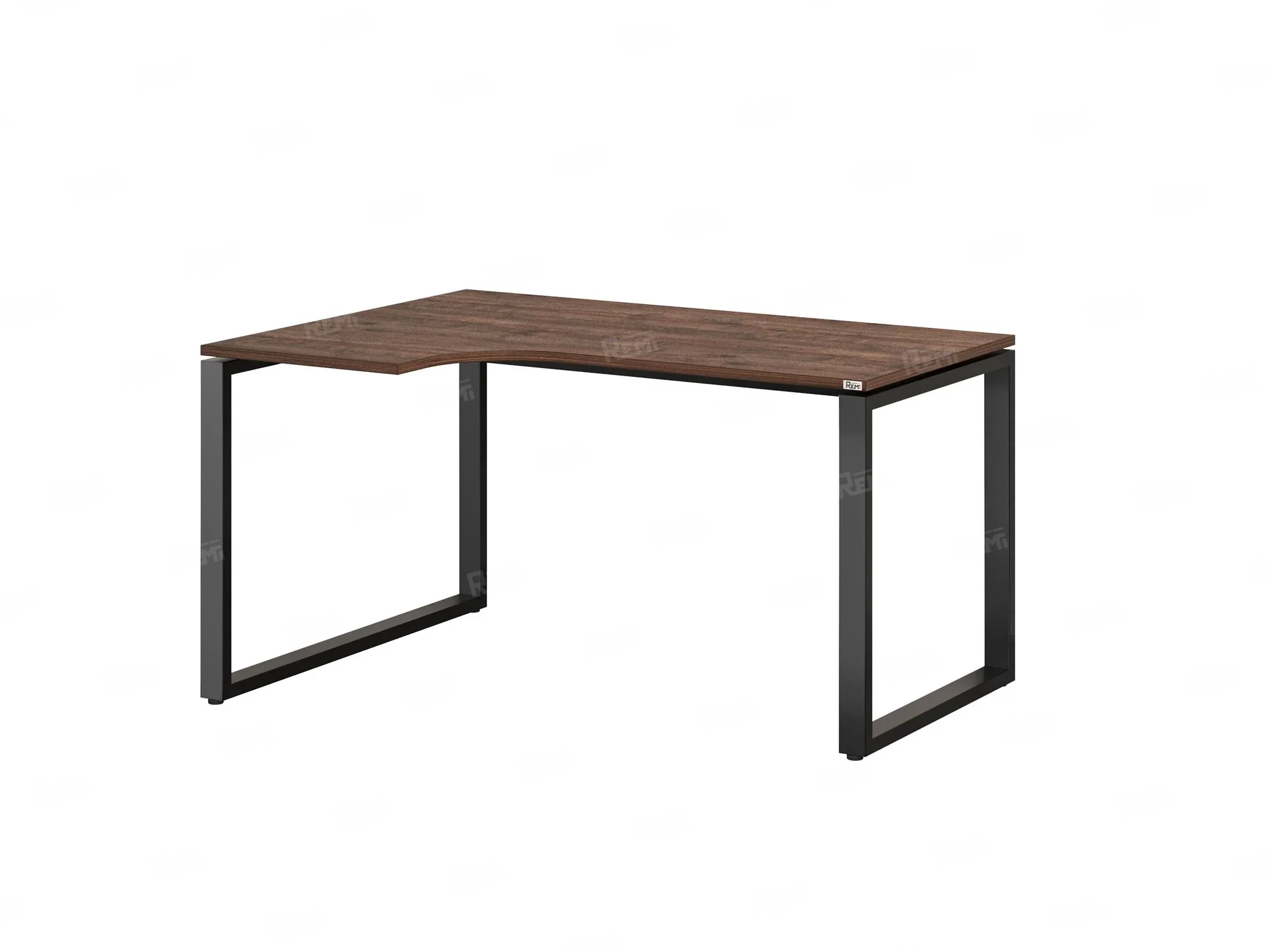 Стол угловой, О-опора, левый 1800x700/900x750, RM055-18x7-9 Дуб Апрельский шоколад/Черный