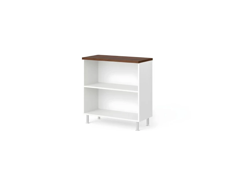 BRL RB047-90х43 Стеллаж широкий 2 уровня 900х430х930 Орех Вармия/Белый