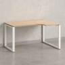 Стол угловой, О-опора, правый 1600x600/900x750, RM054-16x6-9 Вяз Швейцарский светлый/Белый