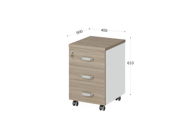 Тумба мобильная 400х500х610 RB033-40х50 Шорвуд/Белый