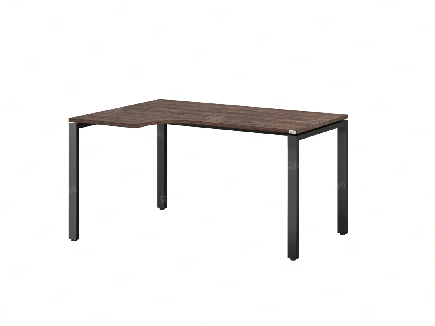 Стол угловой, П-опора, левый 1600x700/900x750, RM053-16x7-9 Дуб Апрельский шоколад/Черный