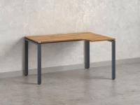 Стол угловой, П-опора, правый 1600x800/1000x750, RM052-16x8-10 Дуб Юстус/Серый