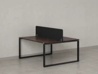 Бенч-система, 2 рабочих места, с одним тканевым экраном 1200x1400x750 RM169-1-12x14 Дуб Апрельский шоколад/Черный