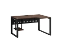Стол угловой, экран металл, О-опора, правый 1800x700/900x750, RM057-18x7-9 Дуб Апрельский шоколад/Черный