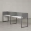 Бенч-система в 1 ряд, 2 рабочих места 5 тканевых экранов 2400x800x750 RM168-1-24x8 Белый/Серый