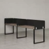 Бенч-система в 1 ряд, 2 рабочих места 5 тканевых экранов 3200x800x750 RM168-1-32x8 Дуб Маувелла/Черный