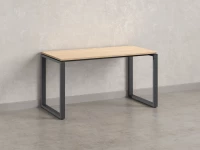 Стол прямой на O-образных опорах 800x800x750 RM002-8x8 Вяз Швейцарский светлый/Серый