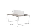 Бенч-система, 2 рабочих места, с одним тканевым экраном 1200x1400x750 RM172-1-12x14 Дуб Маувелла/Белый