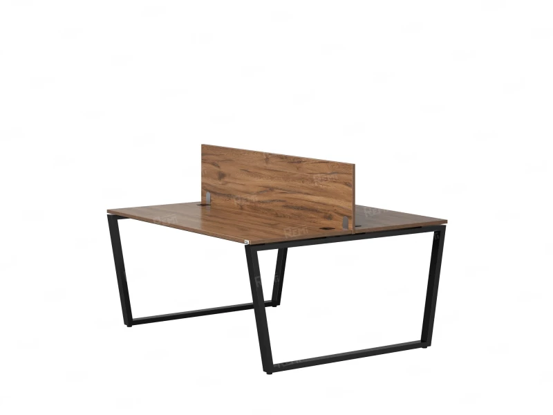 Бенч-система, 2 рабочих места, с одним экраном ЛДСП 1000x1600x750 RM172-2-10x16 Дуб Юстус/Черный