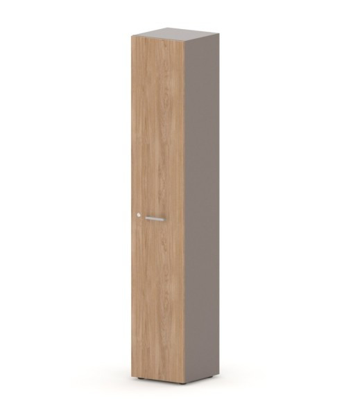 Шкаф RAC079 с замком правый, выдвижная вешалка 59,6x44,8x198,2см Акация Шеффилд/Серый камень, Серия Аккорд / Accord
