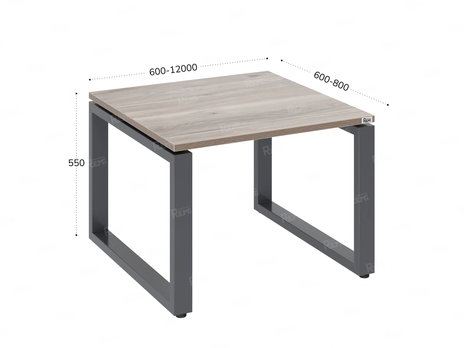 Журнальный стол с полкой 900x600x550 RM182-9x6 Дуб Маувелла/Серый
