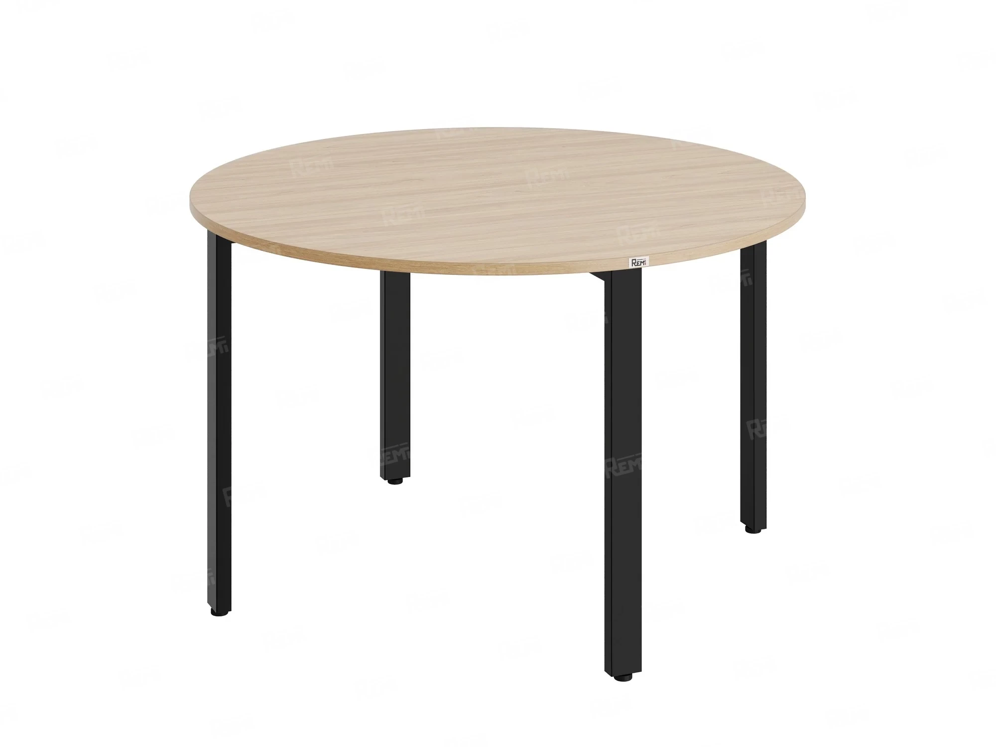 Круглый стол на П-образных опорах 1500x1500x750 RM186-15x15 Вяз Швейцарский светлый/Черный