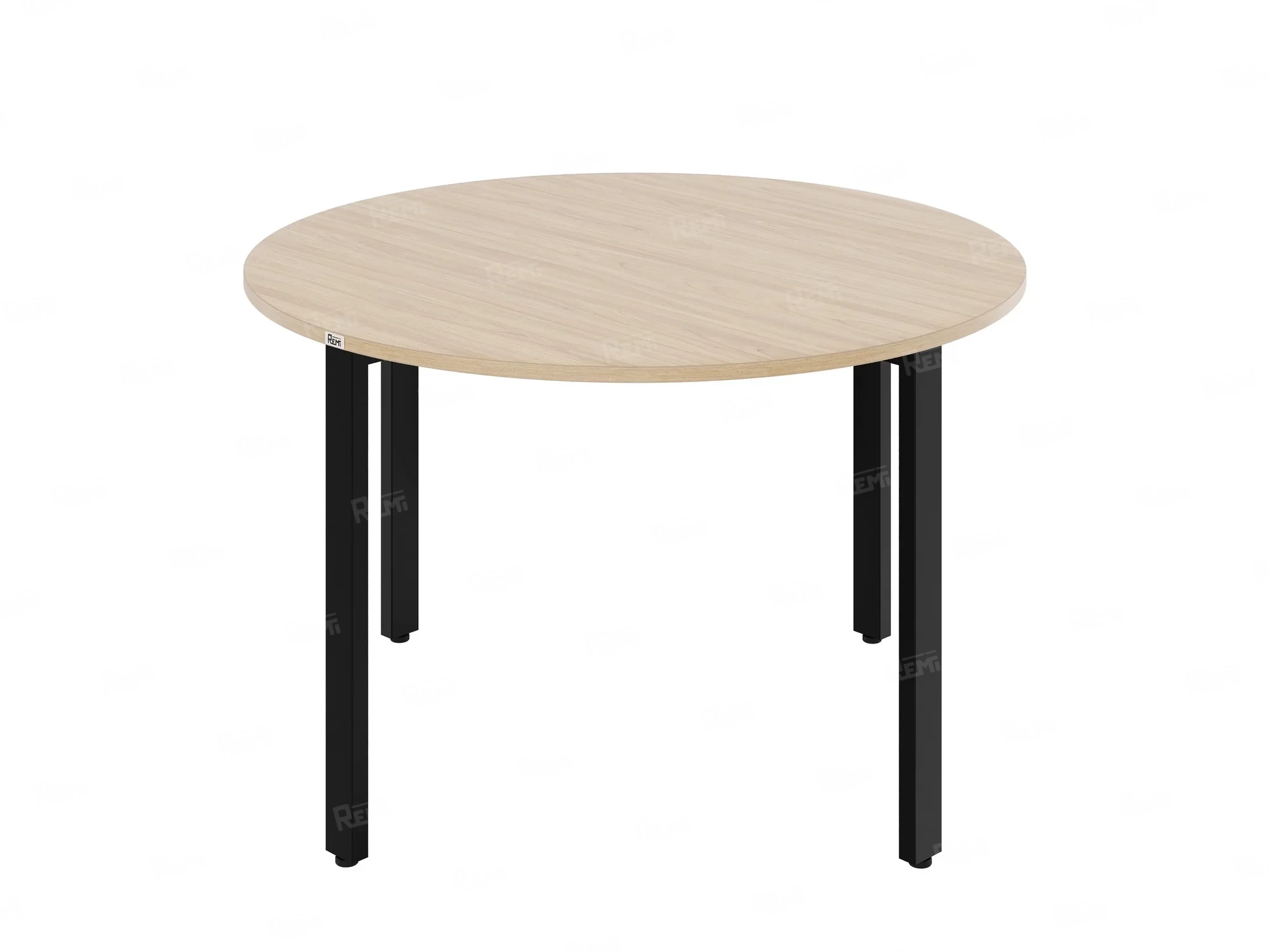 Круглый стол на П-образных опорах 1500x1500x750 RM186-15x15 Вяз Швейцарский светлый/Черный
