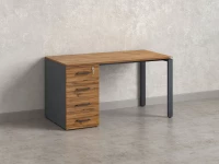 Стол прямой с тумбой на П-образных опоре, левый 1600x700x750 RM102-16x7 Юстус/Серый