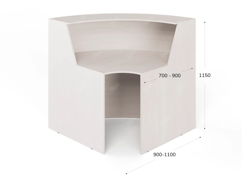 Блок ресепшн RLG069 с полкой 80x80x125 Дуб Молочный, Серия ЛАЙТ | LIGHT