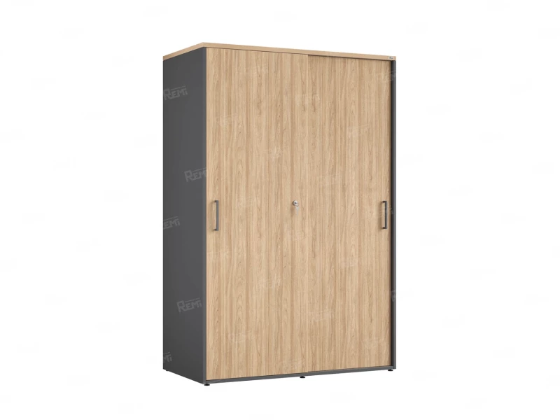 Шкаф-купе, регулируемые опоры, штанга, 1 полка 1200x600x1800 RM164-90x60 Вяз Швейцарский светлый/Серый