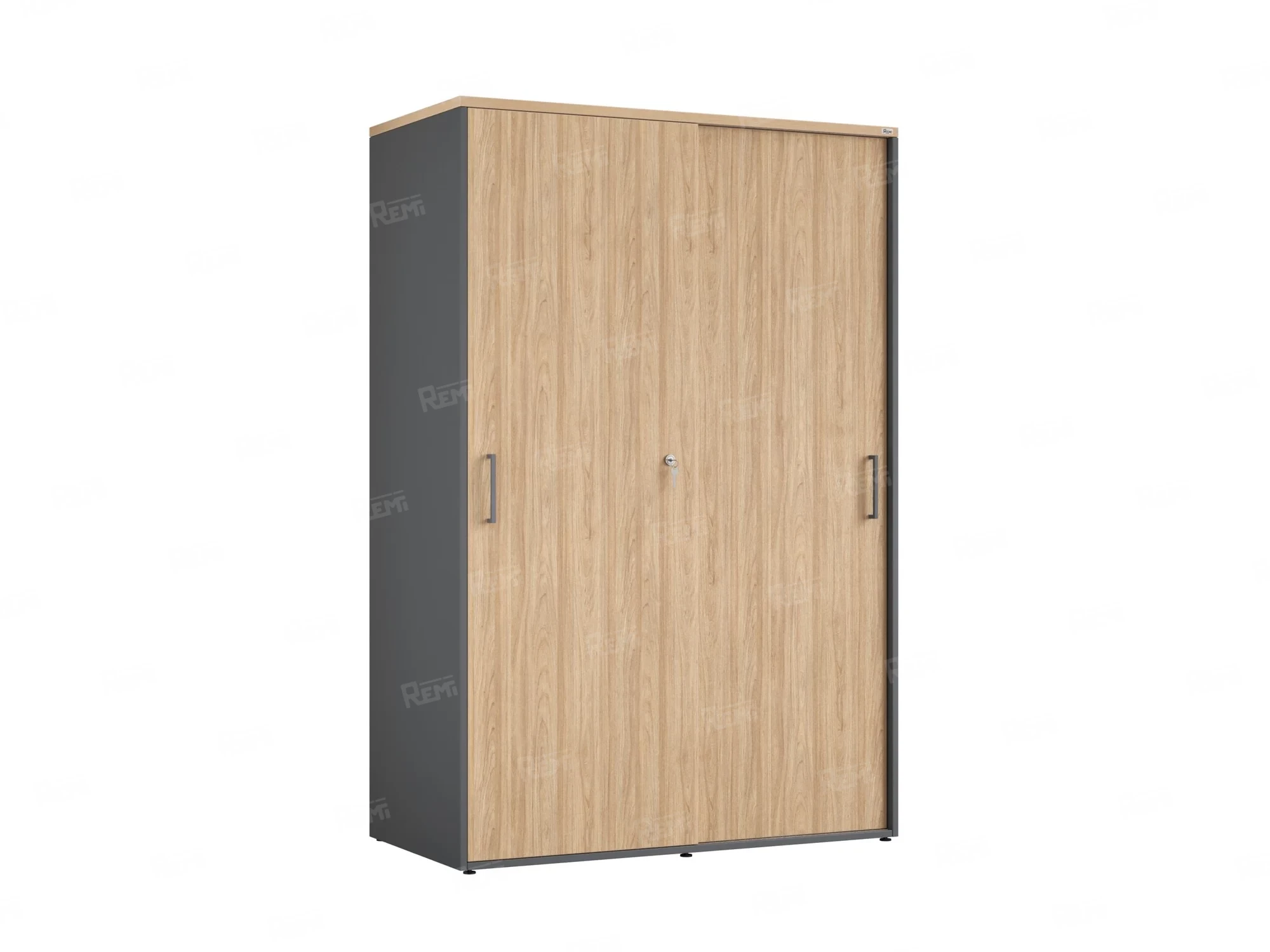 Шкаф-купе, регулируемые опоры, штанга, 1 полка 1200x600x1800 RM164-90x60 Вяз Швейцарский светлый/Серый