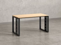 Стол прямой на О-образных опорах 1800x700x750 RM040-18x7 Вяз Швейцарский светлый/Черный