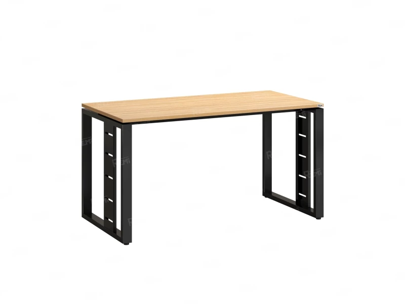 Стол прямой на О-образных опорах 1800x700x750 RM040-18x7 Вяз Швейцарский светлый/Черный